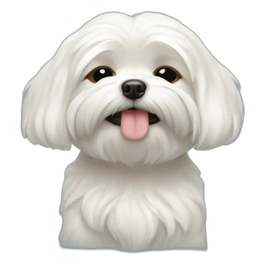 maltese dog closed eyes kissing sticker