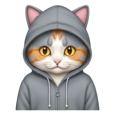 Cat wearing a hoodie sticker