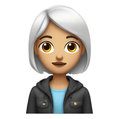 Girl putting one hand on the eye sticker