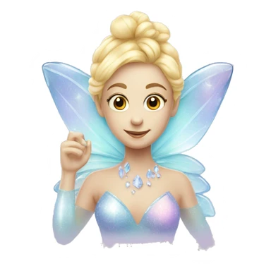 Sparkly glossy Pastel  glass crystal fairy  sticker