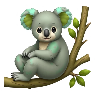 green koala on a tree sticker