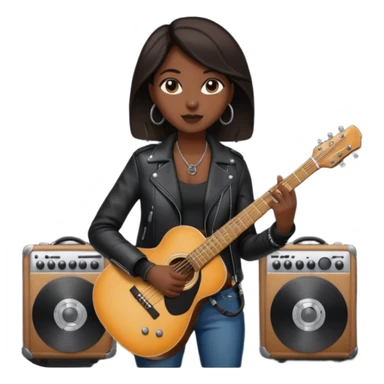concert black Cable reels connected do a guitar woman sticker