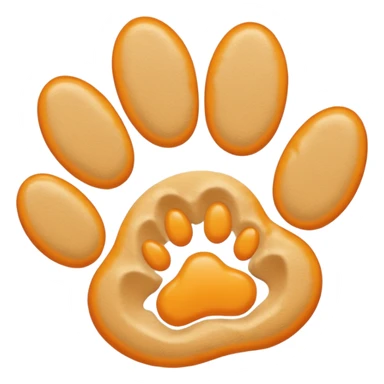 a very light pale pastel yellowy orange pawprint sticker