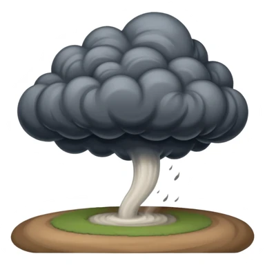 A thick dark funnel cloud sweeping across open plains. sticker