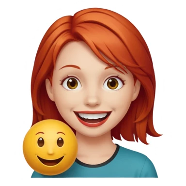 Рыжая девушка с кляпом шаром sticker