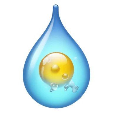 a droplet behind a molecule sticker