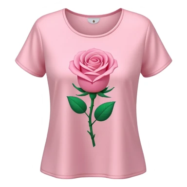 A 3D cartoon rose-pink women’s top with short sleeves, soft fabric texture, gentle lighting, isolated on plain background. sticker