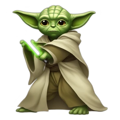 yoda fighting darthvador sticker