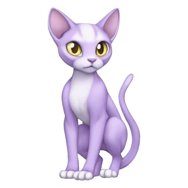 Anthro Mewtwo-Cat-Sphynx-FurSona-Fakemon Nebula Full Body sticker