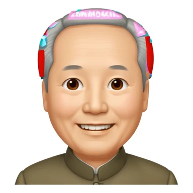 Mao zedong with receding hairline smiling sticker