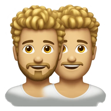 European, golden Mohawk hairstyle, beard stubble, boy, young man. sticker