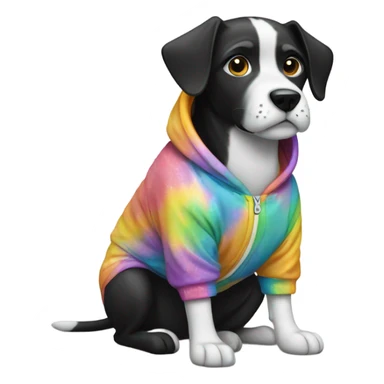 Black and white dog in a onesie sticker