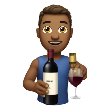 Me with my wine Bottle sticker