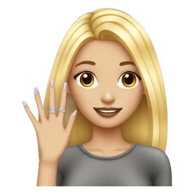 blond girl with long nails and nails art sticker