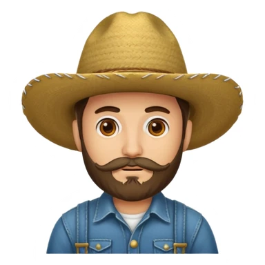 Un muchacho con sombrero vaquero y con barba  sticker