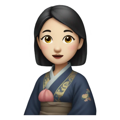 chinese girl moon night  sticker