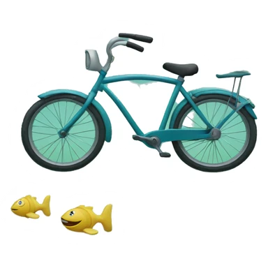 bike with flippers swimming in a lake sticker