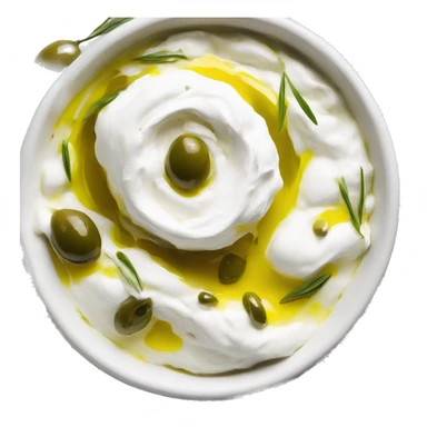 labneh dip with drizzled olive oil on top  sticker
