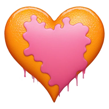 Orange pink grunge heart  sticker