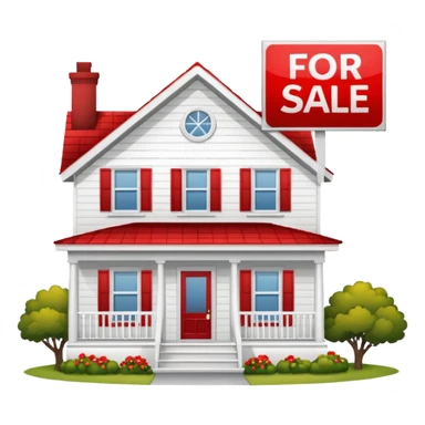 house with for sale sign sticker