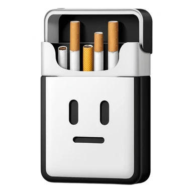 Minimalistic cigarette pack emoji, black and white sticker