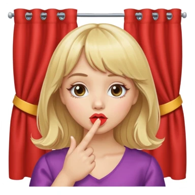Blonde girl with curtain bangs blowing a kiss sticker