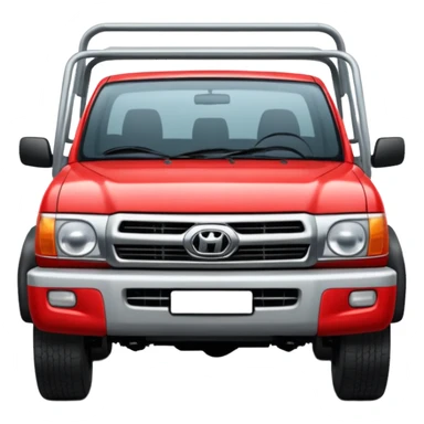 Red 1999 hilux with steel trya sticker