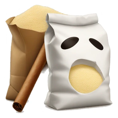 a bag of flour smokes a cigar sticker