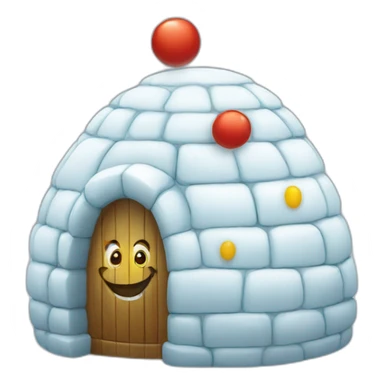 igloo with clown sticker