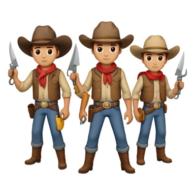 Cowboys cutting down vegetation sticker