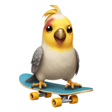 Cockatiel Bird on a skateboard  sticker