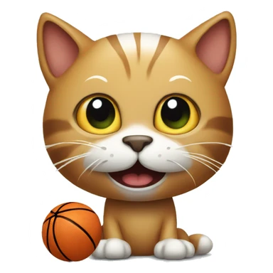 cat with a basketball sticker