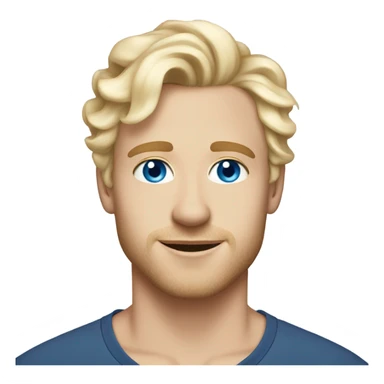 light curl blonde 30yo man blue eyed pale skin sticker