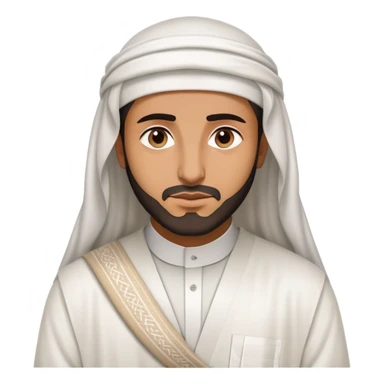 Saudi man in white thobe and shemagh, neutral expression sticker