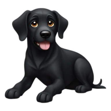 Black dog with one ear raised and one down sticker