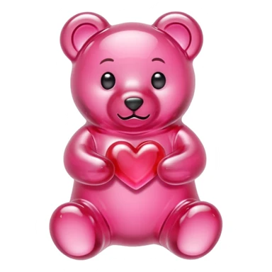transparent pink gummy bear heart pink sticker