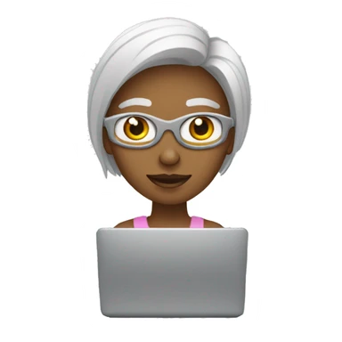 una persona usando su computadora sticker