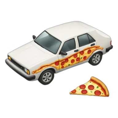 Car eat pizza sticker
