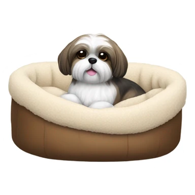 Shih tZu Dog in a dog bed  sticker