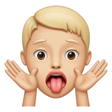 tounge out with hands on the side sticker