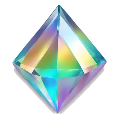 Pyramid-shaped 56-carat iridescent diamond crystal sticker