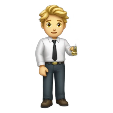 classy 20 years old white man struggling to get a key into a lock sticker