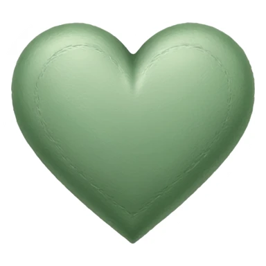 sage green heart, sketched sticker