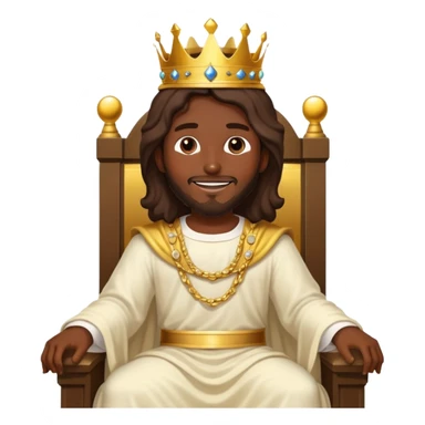Dark skin Jesus on the Throne with Gold crown in heaven  sticker