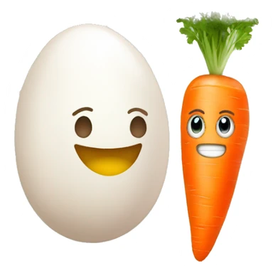 carrot and egg together sticker