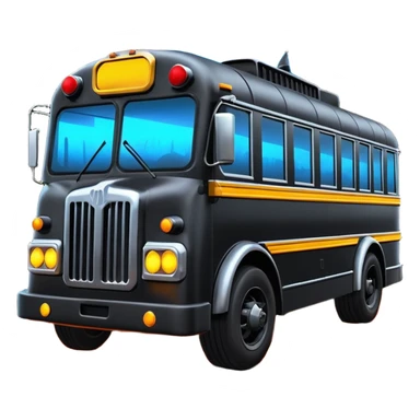 Mad max survival apocalypse Darth Vader’s Batman-armored 1886 black graphite colored school bus with horizontal holographic flames painted on the side and neon under glow  sticker