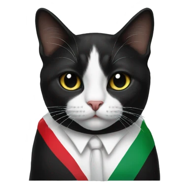 Tuxedo cat with Palestine flag sticker