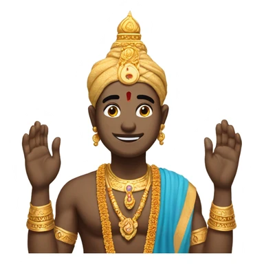 Sri rama saying namaste with grace sticker