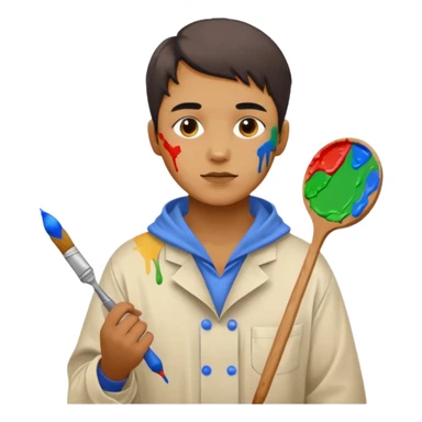 Painter with Paint Stained Face sticker