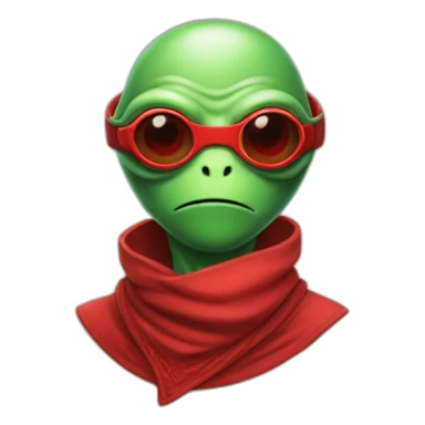 Green Alien ninja with red glasses and bandana sticker